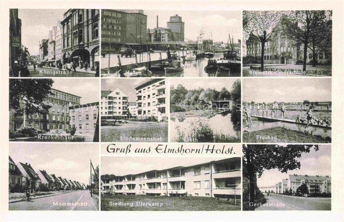 ELMSHORN Pinneberg Schleswig-Holstein Koenigstrasse Hafen Bismarck-Oberschule Kr