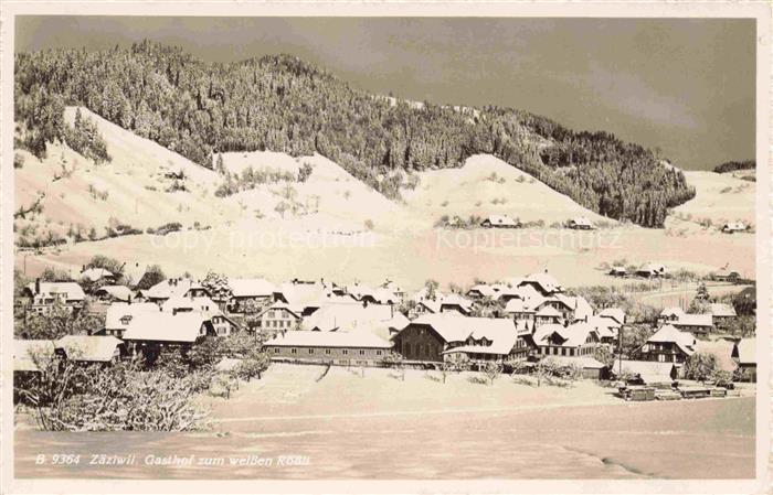 Zaeziwil Konolfingen BE Ansicht mit Gasthof zum weissen Roessli Winterpanorama