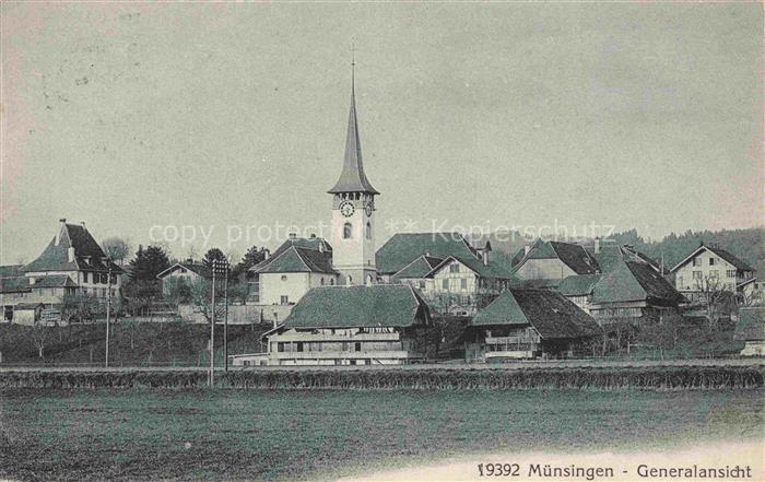 Muensingen Gerzensee Konolfingen BE Ortsansicht mit Kirche