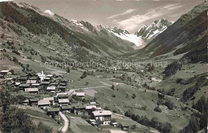 Ferden Loetschental Raron VS Panorama Loetschental Blick gegen Kippel