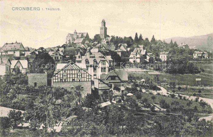 Cronberg Kronberg Taunus Hessen Ortsansicht mit Kirche