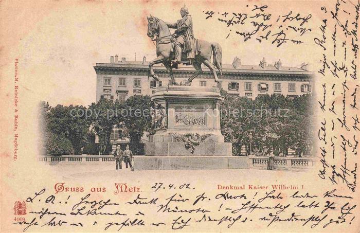 METZ  57 Moselle Denkmal Kaiser Wilhelm I Deutsche Reichspost