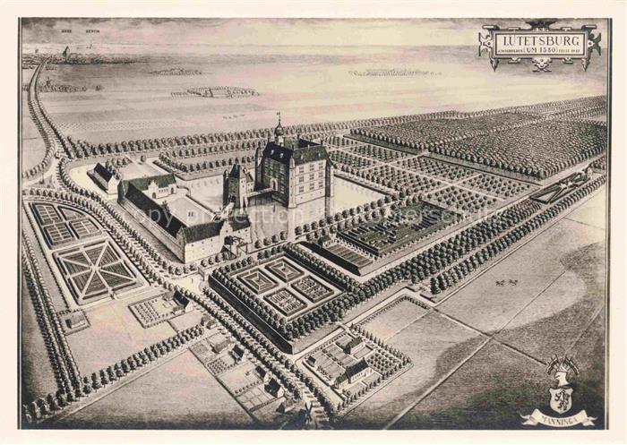 Luetetsburg NORDEN Ostfriesland Niedersachsen Schloss Illustration aus der Vogel