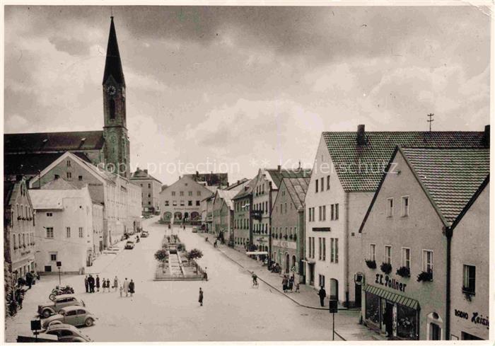 Waldkirchen  Niederbayern Stadtzentrum mit Blick zur Kirche
