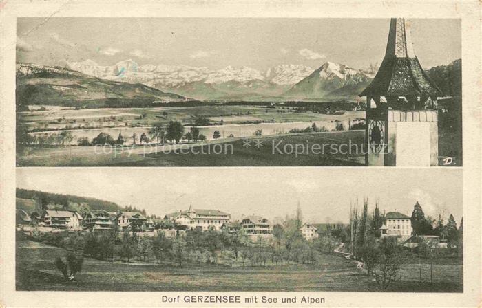 Gerzensee Seftigen BE Panorama Kirchturm Alpenkette