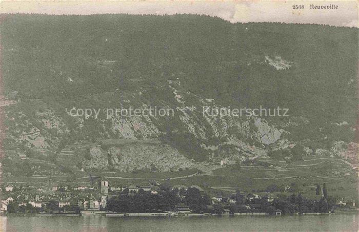 Neuveville La Neuenstadt Bielersee Preles BE Panorama Blick vom See aus