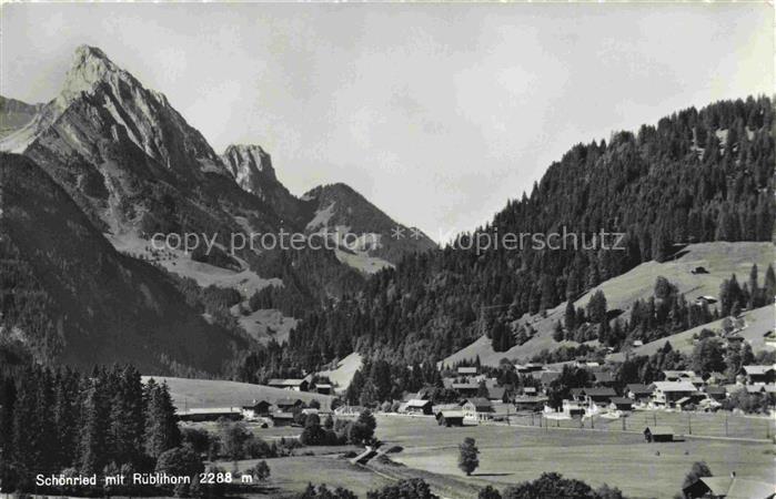 Schoenried 1230m Gstaad Saanen BE Panorama Blick gegen Rueblihorn