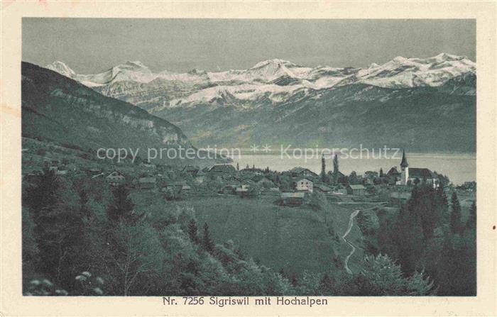 Sigriswil BE Panorama Blick gegen Hochalpen