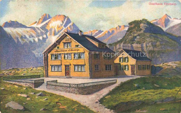 Ebenalp 1641m Saentis Appenzell AI Gasthaus Appenzeller Alpen Kuenstlerkarte