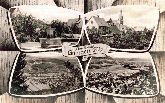Gingen Fils Brunnen Ansicht mit Kirche Panorama Luftaufnahme