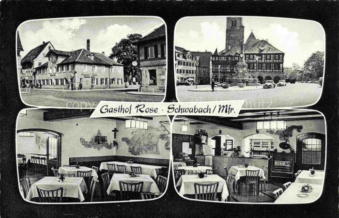 Schwabach Bayern Gasthof Rose Gastraeume Motiv Stadtzentrum