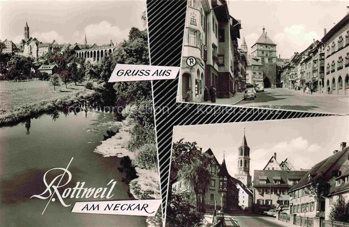 Rottweil Neckar Partie am Fluss Motive Stadtzentrum