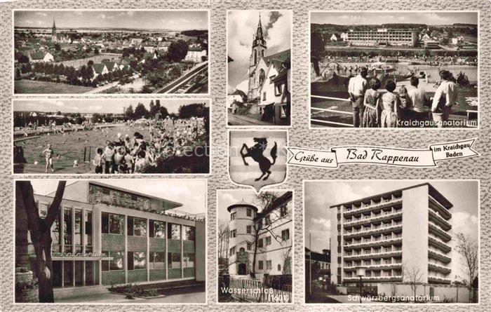 Bad Rappenau Panorama Freibad Wasserschloss Kraichgausanatorium Schwaerzbergsana