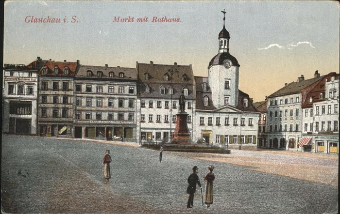 Glauchau Markt mit Rathaus