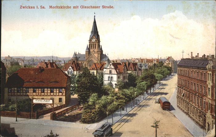 Zwickau Sachsen Moritzkirche Glauchauer Strasse Strasse