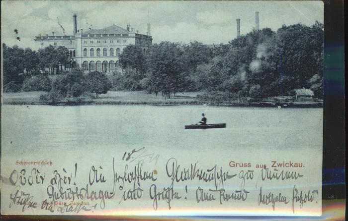Zwickau Sachsen Schwanenschloss Ruderboot
