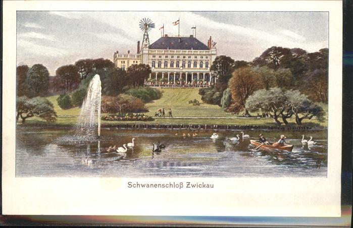 Zwickau Sachsen Schwanenschloss Ruderboot