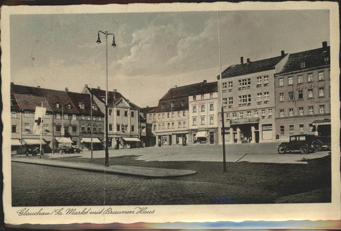 Glauchau Markt Autos Braunen Haus