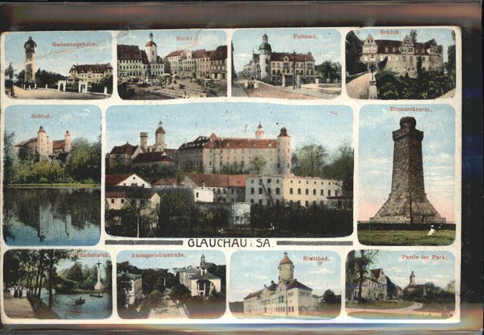 Glauchau Schloss Postamt Bismarckturm