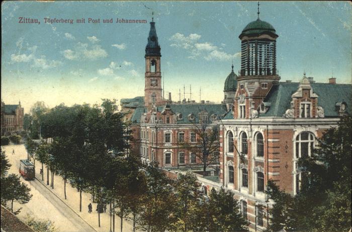 Zittau Töpferberg mit Post und Johanneum