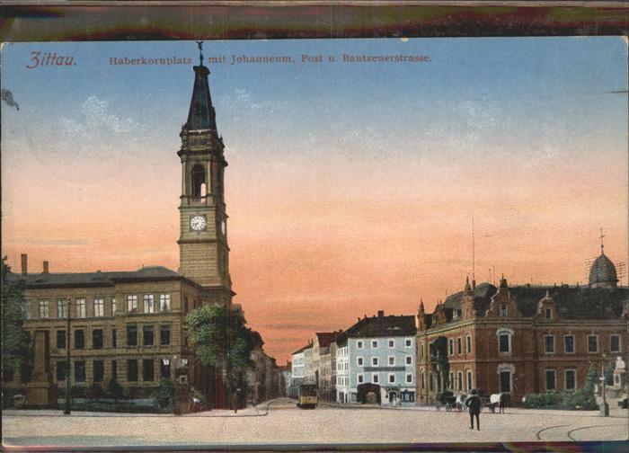 Zittau Haberkornplatz mit Johanneum Post Bautz