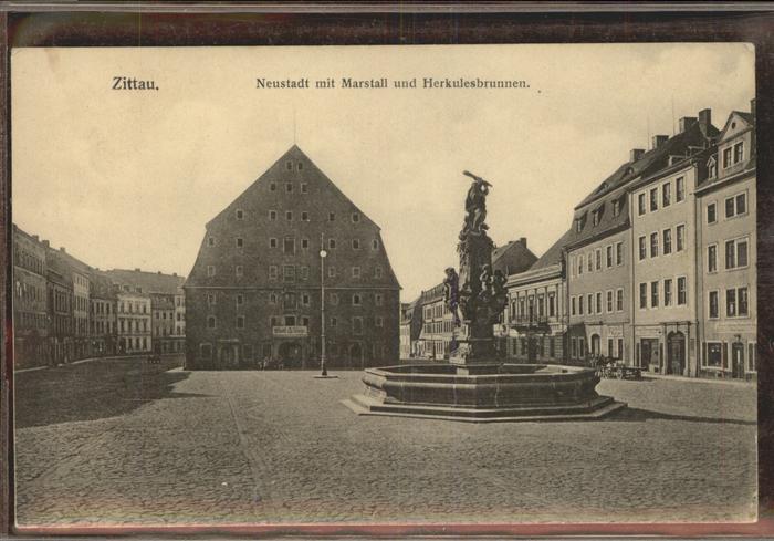 Zittau Neustadt mit Marstall Herkulesbrunnen