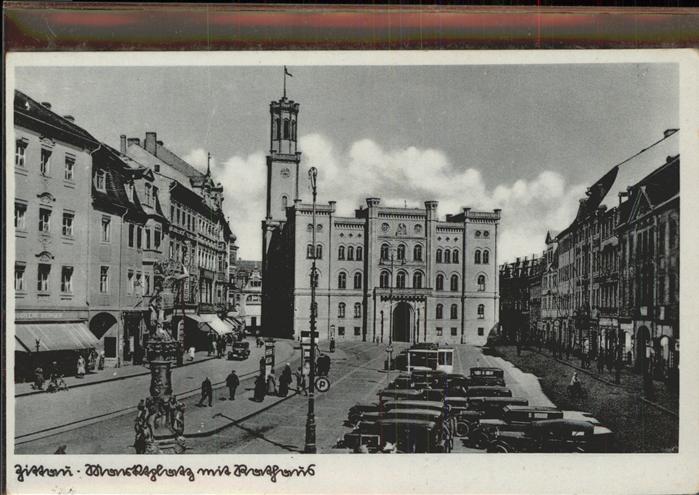 Zittau Marktplatz Rathaus Autos