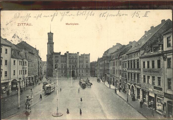 Zittau Marktplatz Strassenbahn