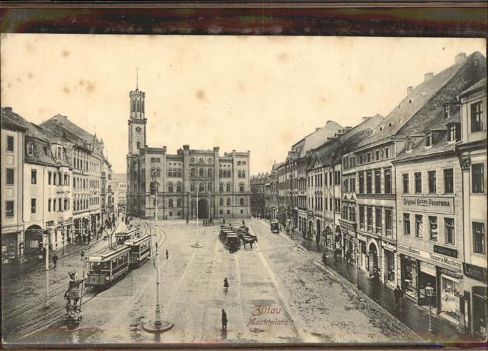Zittau Marktplatz Strassenbahn Pferdekutsche