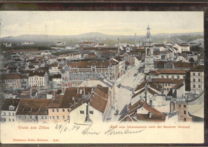 Zittau Bautzner Vorstadt vom Johannesturm