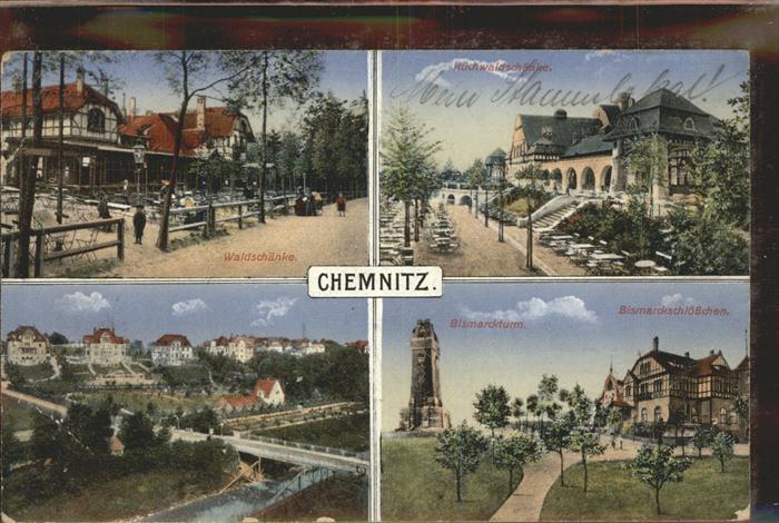 CHEMNITZ Sachsen Bismarckschloesschen Turm Waldschaenke