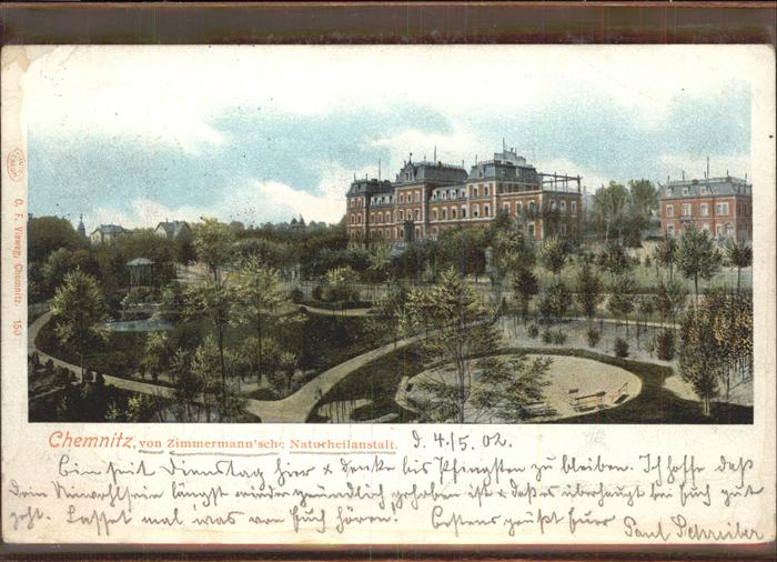 CHEMNITZ Sachsen Zimmermannsche Naturheilanstalt