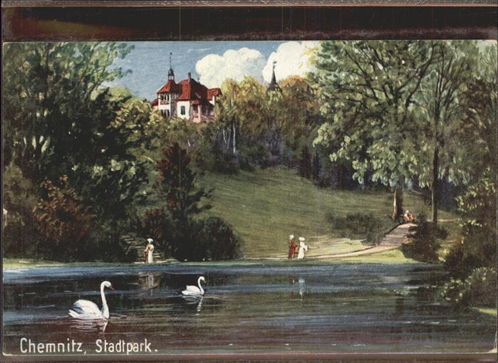 CHEMNITZ Sachsen Stadtpark Wiedmanns Kuenstlerkarte