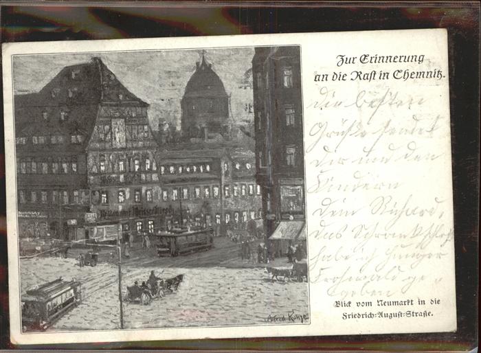 CHEMNITZ Sachsen Neumarkt Friedrich-August-Str. Strassenbahn