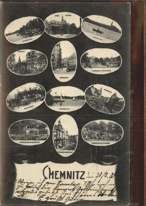 CHEMNITZ Sachsen Neues Rathaus Schlossteich Waldschaenke