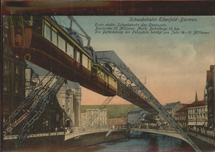 Elberfeld Wuppertal Barmen Schwebebahn