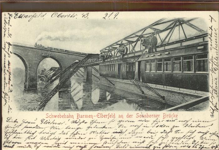 Elberfeld Wuppertal Barmen Sonnborner Brücke Schwebebahn