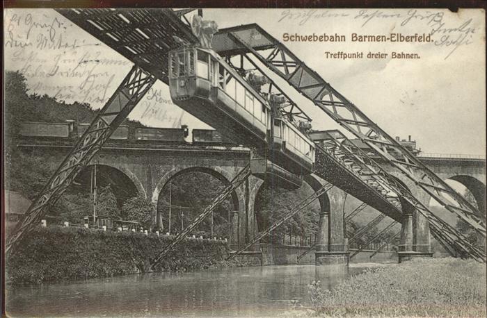 Elberfeld Wuppertal Schwebebahn Treffpunkt dreier Bahnen