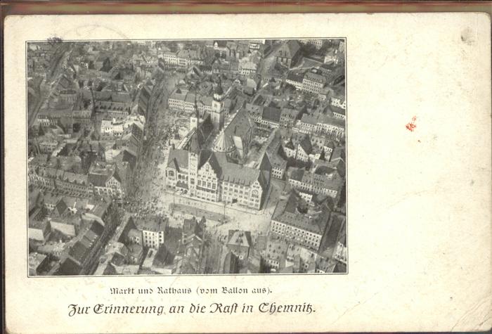 CHEMNITZ Sachsen Fliegeraufnahme Markt Rathaus Erinnerung
