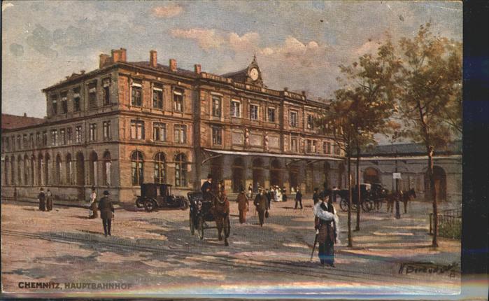 CHEMNITZ Sachsen Hauptbahnhof Kuenstlerkarte