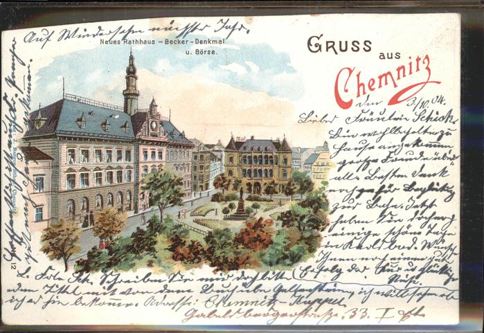 Chemnitz Neues Rathaus Becker DenkmalB Börse