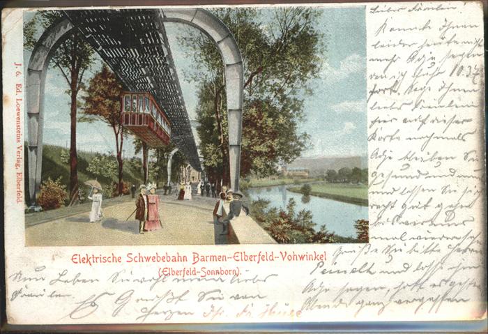 Barmen Wuppertal Elektrische Schwebebahn