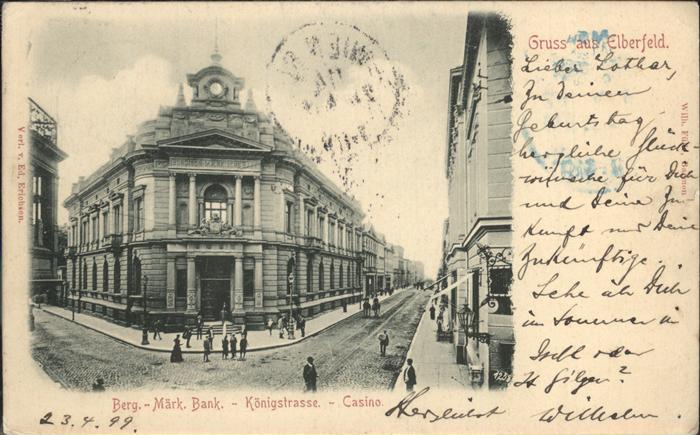 Elberfeld Wuppertal Märkische Bank Königstrasse Casino