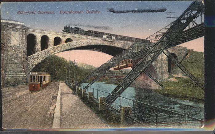 Elberfeld Wuppertal Schwebebahn Sonnborner Brücke Eisenbahn