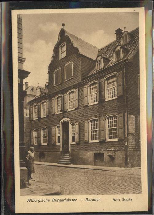 Barmen Wuppertal Altbergische Häuser Haus Goecke