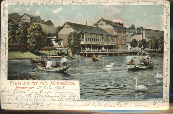 Barmen Wuppertal Villa Murmelbach See Ruderboote Schwäne