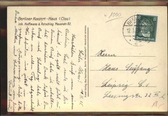 BERLIN  CITY Konzert-Haus Clou