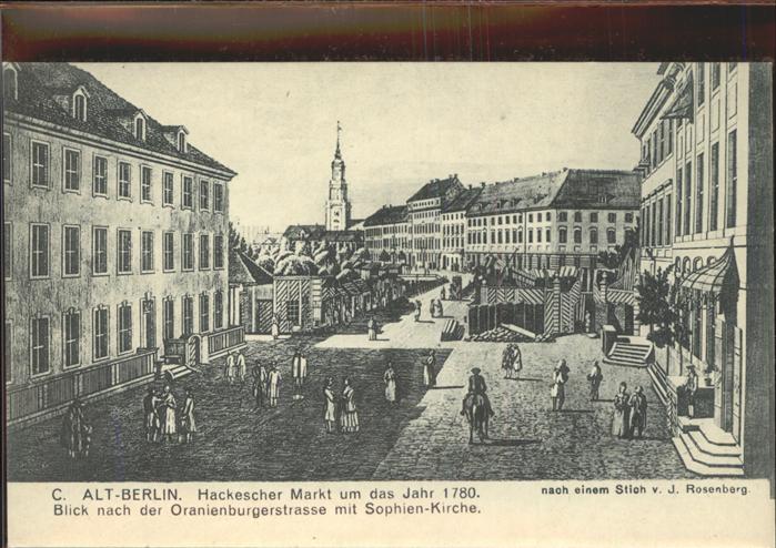 BERLIN  CITY Hackescher Markt 1780 Oranienburgerstr. Sophien-Kirche