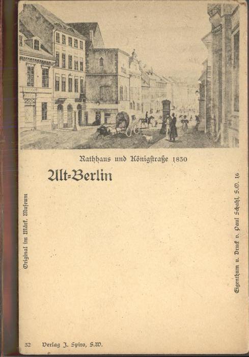 BERLIN  CITY Rathaus Koenigstr. 1830