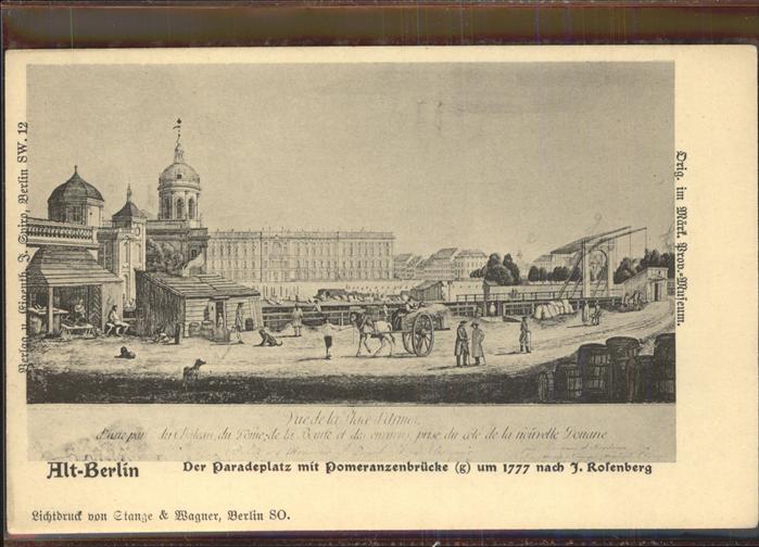BERLIN  CITY Paradeplatz Pomeranzenbruecke